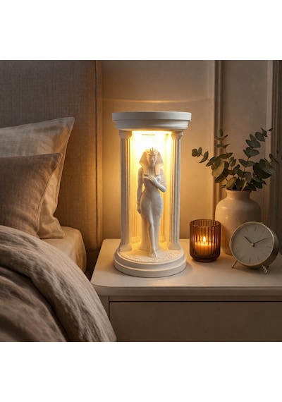 Mısır Tanrıça Lambası Led Gece Lambası Dekoratif Ev Aydınlatma Beyaz