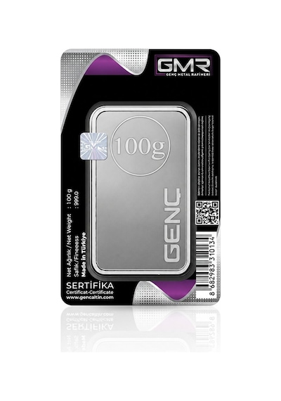 Agakulche 100 Gram 999.0 Ayar Gmr Külçe Gümüş
