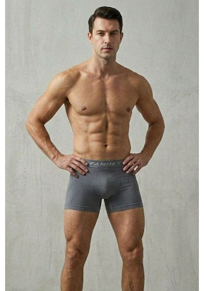 Fit Women Dikişsiz Nefes Alabilen Rahat Bol Kesim Erkek Boxer 2014 Gri