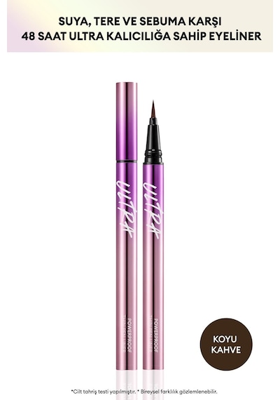 Missha Su   Ter Ve Yağa Dayanıklı   48 Saate Kadar Kalıcı Ultra Powerproof Thin Pen Liner  Dark Brown