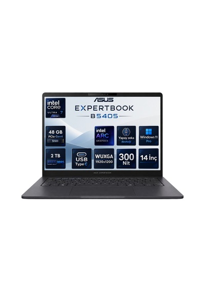Asus ExpertBook B5 B5405CCA-U716512B0DRNP19 Ultra 7 255H 48 GB 2 TB SSD 14" W11P Dizüstü Bilgisayar