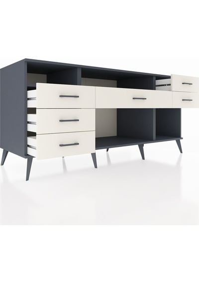 Kronos Konsol 2 Raflı 6 Çekmeceli 176x59x83 Antrasit-antrasit/aytaşı Antrasit/aytaşı Kronos Konsol 2 Raflı 6 Çekmeceli 176x59x83 Antrasit-antrasit/aytaşı Antrasit/aytaşı