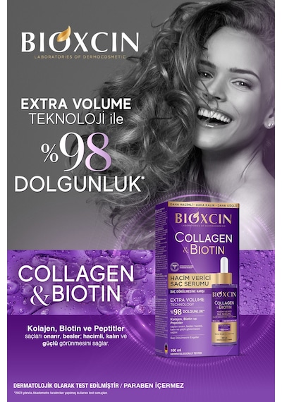 Collagen & Biotin Ekstra Hacim Serumu  100 Ml - Kolajen Biotin İnce Seyrek Saçlar
