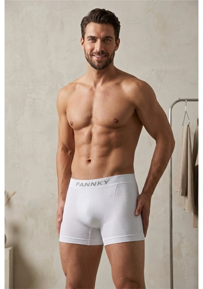 Womanandkids Night Beyaz Erkek Casual Comfort Günlük Boxer