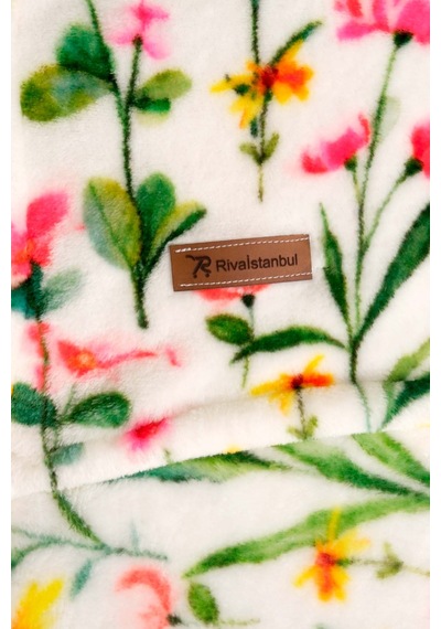 Botanical Çift Kişilik Peluş Battaniye Çok Renkli