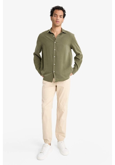 Defacto Regular Fit Twill Uzun Kollu Gömlek G0406ax25aukh438 Haki