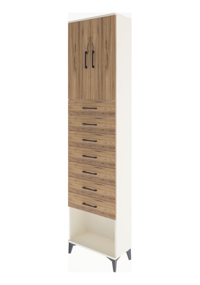 Arges Dolap 2 Raflı 7 Çekmeceli 2 Kapaklı 60x30x243 Aytaşı-çam Aytaşı