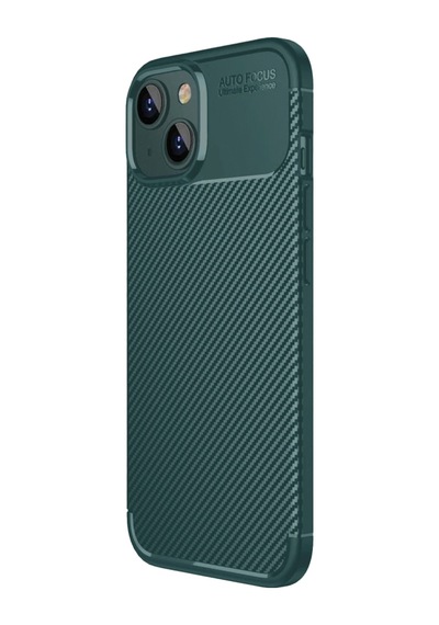 Apple iPhone  Uyumlu  15 Kılıf Auto Focus Karbon Kapak - Yeşil Çok Renkli