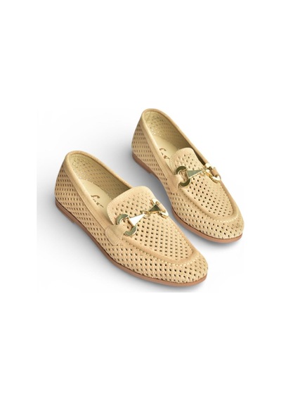 Fox Shoes Y291262402 Bej Süet Toka Detaylı Kadın Babet Bej
