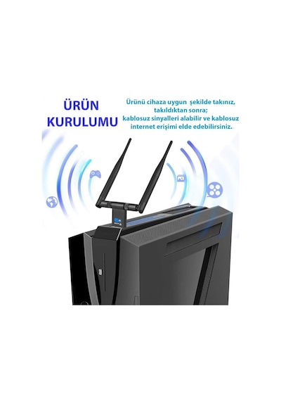 Dailytech Wi-Fi Adaptör Kablosuz Çift Antenli 1200Mbps USB 3.0 5G