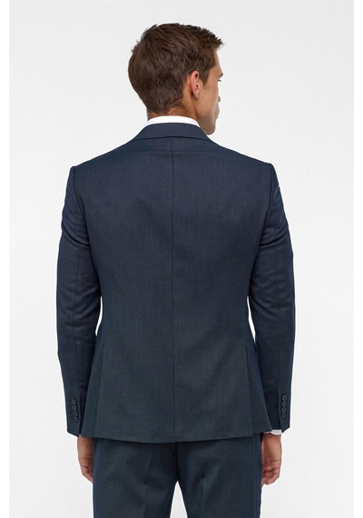 Süvari Lacivert Slim Desenli Mono Yaka 6 Drop Takım Elbise
