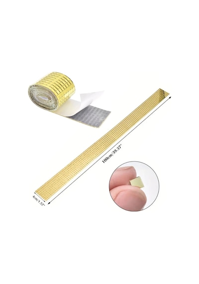 Buffer 1 Metre Uzunluğunda Gold Renk Aynalı Mozaik Taşlı Dekor Bandı 4 Cm X 1 Mt