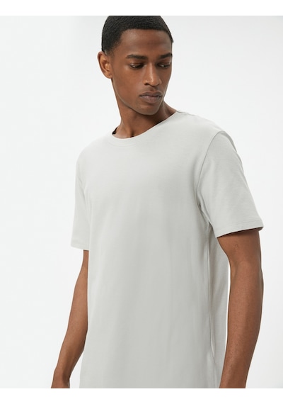 Koton Basic Tişört Slim Fit Bisiklet Yaka Kısa Kollu Gri 4sam10835hk Gri