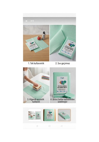 Kullan At Beslenme Örtüsü 1 Paket 30 Adet Yeşil Yeşil