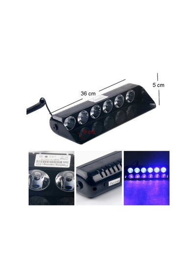 Cam İçi Çakar Lamba Uzaktan Kumandalı 27 Led 27W 12V Kırmızı-Beya