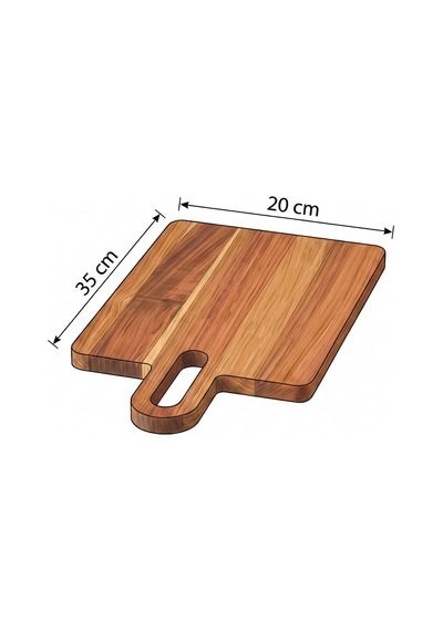 Doğal Akasya Dikdörtgen Kesme Tahtası Ve Sunum Tepsisi 35x20 Cm Masif Ahşap Et, Ekmek Ve Peynir Servis Panosu B Diğer