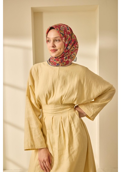 Silk Home Soft Eşarp 73090-06 Fuşya, Sisli Yeşil, Gece Mavi, Yanık Sarı