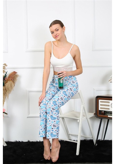 Akbeniz Kadın Pamuklu Alt Pijama 27469 - S Mavi