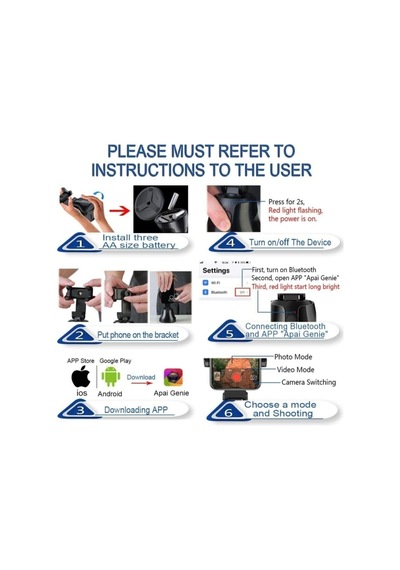 Apai Genie Unico 360 Hareket Algılayıcı Akıllı Selfie Video Takip Tripodu Sensörlü