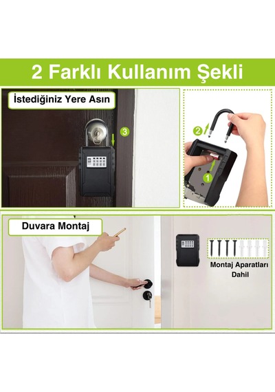 Askılı 4 Haneli Şifreli Anahatar Dolabı Şifreli Anahtar Kasası Airbnb Anahtar Dolabı Çelik Şifreli Anahtar Kutusu