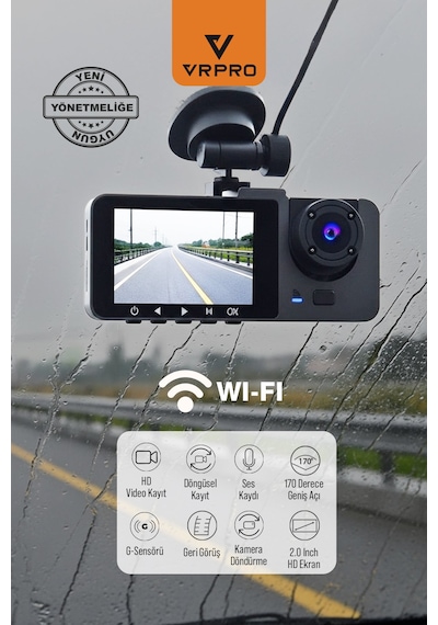 Vrpro 3 Kameralı Wifi'li Kayıt Kamerası-vr09