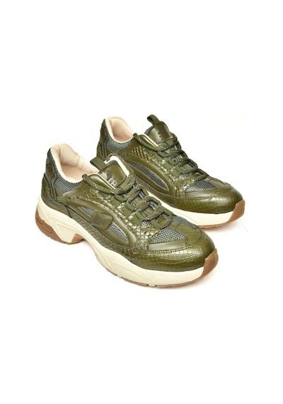Fox Shoes U312414209 Yeşil Kalın Tabanlı Spor Ayakkabı Sneakers Yeşil-suni Deri Yeşil