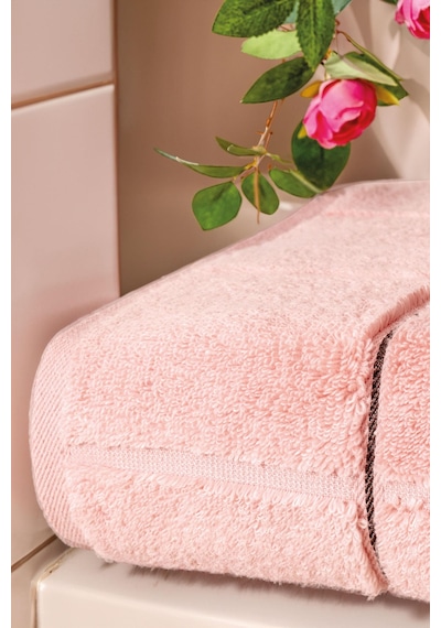 Varol Kare Micro Cotton Banyo Havlusu 90x150cm Somon-90x150cm Somon