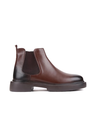 Shoetyle - Kahverengi Deri Erkek Chelsea Bot 250-082-907-kahverengi