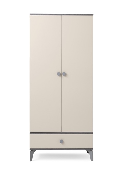 Çakıltaşı 2 Kapaklı Gardırop Elbise Dolabı 86x47x200cm Krem