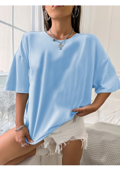 Uyguntarz Unisex Yazılı Kalp Baskılı Tasarım Tshirt Bebe Mavisi