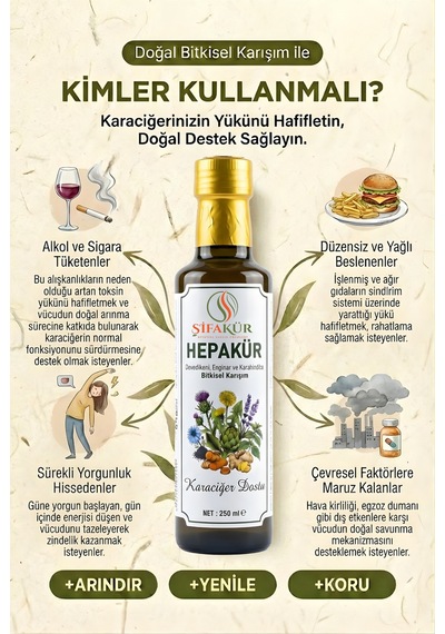 Şifakür Hepakür Sıvı Ekstrakt Devedikeni Enginar Karahindiba Bitkisel İçerikli 250ml