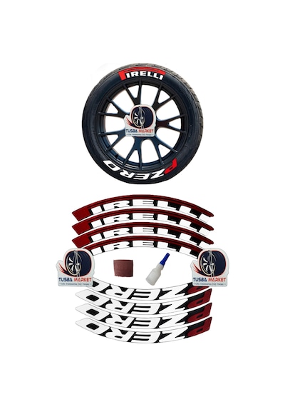 Pirelli P Zero Motorsiklet & Araç 3D Oto Lastik Yazısı / Araç Oto Lastik Sticker & Arma | 8 Adet