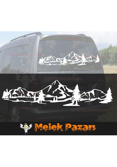 Dağ Manzara Off Road Kamp Araba Sticker