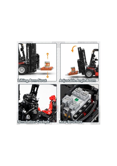 Jm Bricklayer Teknik Forklift Yapı Blokları, 2,4 Ghz Rc Uzaktan Kumandalı Parçalı Setler Çok Renkli