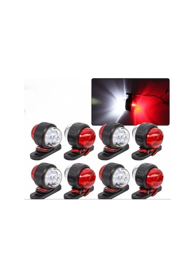 Ahmet Otomotiv 8 Adet Mini Takoz Köşe Aydınlatma Led Lamba Küçük 12v-24v