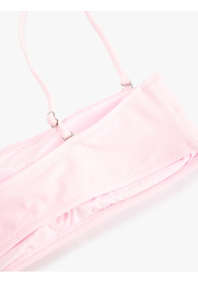 Koton Çıkarılabilir Askı Detaylı Straplez Bandeau Bikini Üstü Pembe 6sak10005mm Gül