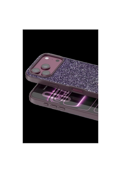 Onegif Apple iPhone Uyumlu 18 Pro Bright Simli Kapak - Bordo