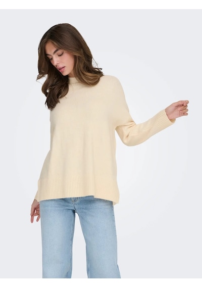 Only Onlhazel Ls Highneck Overs Pull Kadın Kazak 15352853 Ekru