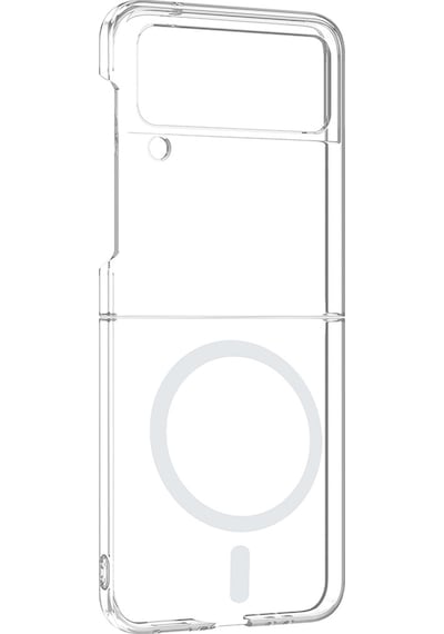 Samsung Galaxy Uyumlu Z Flip 4 Kamera Korumalı M-safe Şarj Özellikli Şeffaf Sert Pc Kapak London Şeffaf