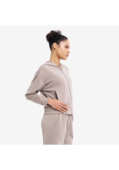 Lescon Bej Kadın Fermuarlı Kapüşonlu Sweatshirt 26n-2101