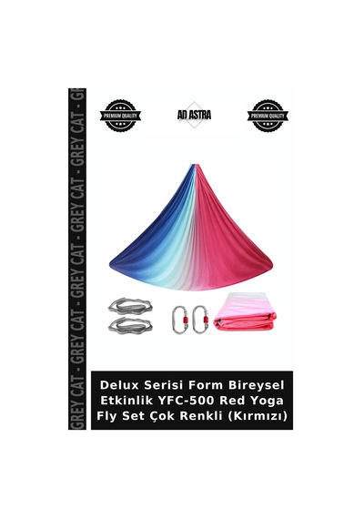 Delux Serisi Form Bireysel Etkinlik Yfc-500 Red Yoga Fly Set Çok Renkli Kırmızı