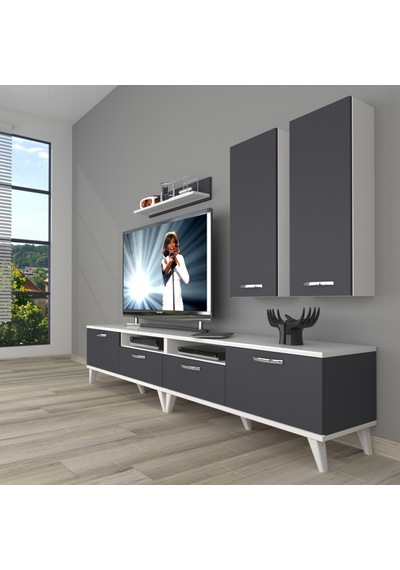 Decoraktiv Eko 5200d Mdf Retro Tv Ünitesi Tv Sehpası - Beyaz Antrasit Beyaz - Antrasit Decoraktiv Eko 5200d Mdf Retro Tv Ünitesi Tv Sehpası - Beyaz Antrasit Beyaz - Antrasit