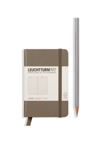 Leuchtturm1917 Mini Boy A7 Not Defteri, Çizgili, Taupe Kapak Gri