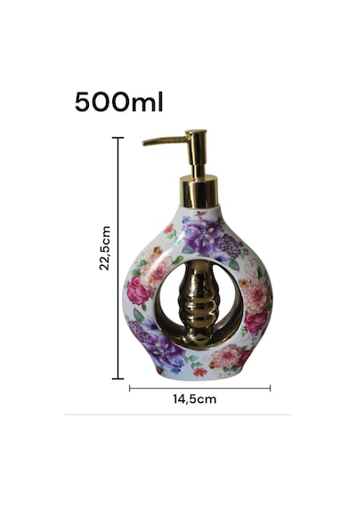 Porselen 500ml Sıvı Sabunluk Çiçekli K283