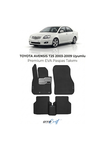OtoCraft Toyota Avensis T25 2003-2009 Araca Özel 3d Havuzlu Eva Paspas Tam Set 5 Parça