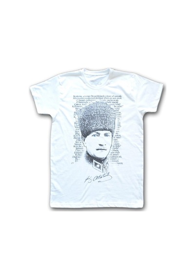 Atatürk Kadın Kısa Kollu T-Shirt - Beyaz Çok Renkli
