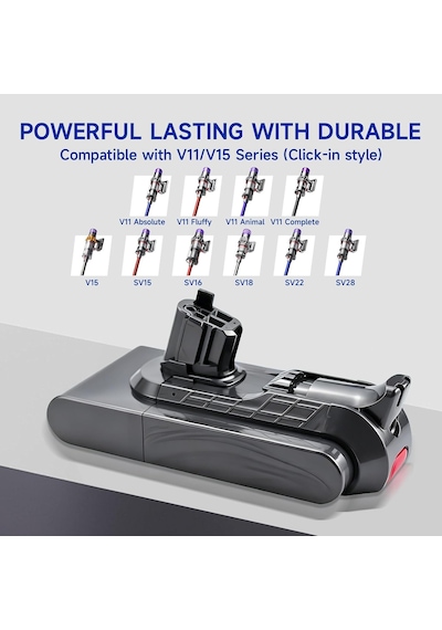Dyson V15s Detect Submarine Sv47 İle Uyumlu Süpürge Bataryası 3600 Mah