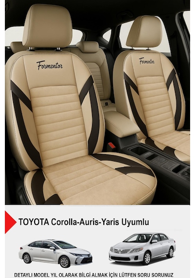 Formentor Tay Tüyü Oto Koltuk Kılıfı Toyota Corolla-auris-yaris Uyumlu Bej