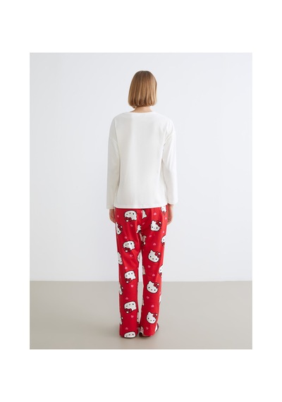 Lcw Young Kırmızı Hello Kitty Baskılı Kadın Pijama Takımı