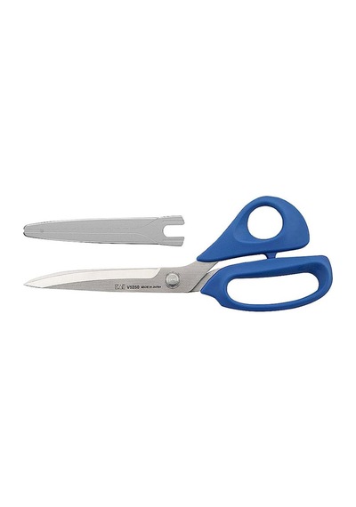 Kai V5250 Kılıflı Mavi Plastik Saplı Kumaş Kesim Makası 25 Cm